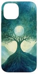 iPhone 14 Fantasy Yggdrasil Tree Life Nature Spiritual Moon Case