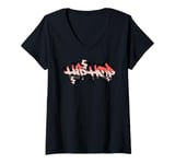 Womens Hip hop dance street art graffiti spray paint dancing dancer V-Neck T-Shirt