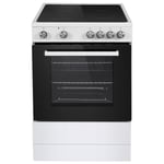 electriQ 60cm Single Cooker with Ceramic Hob - White