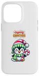 Coque pour iPhone 14 Pro Max Pull Moche de Noël - Pingouin Canne Sucre Flocons de neige