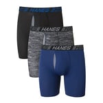 Hanes Men's X-Temp Total Support Pouch Boxer Brief, Anti-Chafing, Moisture-Wicking Underwear, Multi-Pack, Long Leg-Assorted, XXL (Pack of 3)