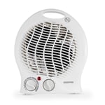 Portable Fan Heater Thermostat 2 Heat Option 1000 2000W Cool/Warm/Hot Wind White