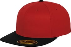 Flexfit Erwachsene Mütze Premium 210 Fitted 2-Tone, Red/Blk, L/XL, 6210T