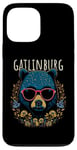 Coque pour iPhone 13 Pro Max Gatlinburg TN Fun Ours à lunettes Motif fleurs