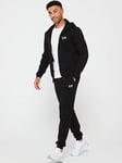 EA7 Emporio Armani Core Id Zip Hoodie Fleece Tracksuit - Black, Black, Size Xl, Men