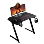 Baroni Home 100 x 60 x 73 cm Bureau Gamer pour Ordinateur avec Porte Verre et Crochet pour Casque, Table de Jeu pour PC Ergonomique en MDF et Acier, Bureau Support pour Moniteur