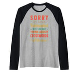 Sorry If I Look Interested - Think About Crossword Funny Raglan Baseball Tee