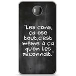 Coque TPU gel souple Nokia Lumia 950 XL design Citation "Les cons" ecrite a  la craie