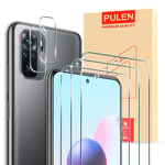PULEN for Xiaomi Redmi Note 10 4G / Xiaomi Redmi Note 10S,Screen Protector and Camera Protector,Both Tempered Glass Film,3+2Pack