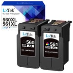 LxTek Cartouches d'encre Remplacement pour Canon PG-560 CL-561 XL 560XL 561XL pour Pixma TS5350 TS5351 TS5352 TS5353 TS7450 TS7451 (Noir Tri-Couleur, 2-Pack)