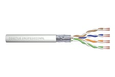 DIGITUS 100 m Cat 5e Câble réseau - F-UTP Simplex - BauPVO Eca - Gaine PVC - Cuivre 100 MHz AWG 24/1 - Compatible PoE - Câble LAN Câble de pose Ethernet - Gris