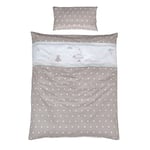 roba Parure de Lit Bébé Indibär - 2 Pièces 100% Coton - Housse de Couette 100 x 135 cm + Taie d'Oreiller 40 x 60 cm - Imprimée Ours et Nuages