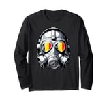 Belgian Flag Belgium Man Gas Mask Graphic Long Sleeve T-Shirt