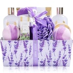 Spa Luxetique Spa Gift Set, 12pcs Lavender Bath Set, Gift Hampers for Women, Bath Gift Set with Body Lotion, Shower Gel, Pamper Sets for Women Gifts, Relaxation Gifts for Her, Christmas Gifts