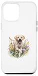 Coque pour iPhone 14 Plus Labrador Retriever Floral Wildflower Dog