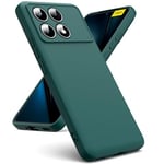 Oududianzi - Coque Compatible avec Xiaomi Poco F6 Pro 5G, [Coque Silicone Liquide] [Intérieur Microfibre] Souple Étuis en Caoutchouc Housse Antichoc Protection Bumper Coque Poco F6 Pro 5G - Vert Nuit