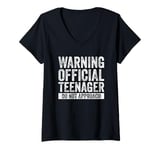 Womens Official Teenager 13 Year Old Funny 13th Birthday Gift V-Neck T-Shirt