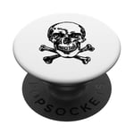 Drapeau pirate crâne audacieux et classique art pirate PopSockets PopGrip Adhésif