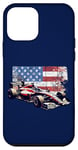 iPhone 12 mini Vintage Auto Racing Car American Flag 4th of July, Auto Race Case