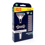 Wilkinson Sword Quattro Titanium Sensitive Rakhyvel + 9 rakblad