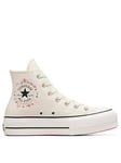 Converse Womens Lift Little Florals High Tops Trainers - Off White, Off White, Size 3, Women