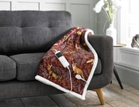 Deyongs Fox & Deer Mulberry Soft Heated Electric Throw / Blanket 140cm x 180cm