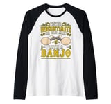 Old Man With A Banjo Player Music Playing Lover Musician Raglan Baseball Tee