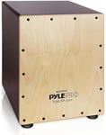 Pyle - Cajon, Full Size Cajon Drum Box, Beat Box Instrument, Jam Acoustic Cajons with birchwood strings, Big Wooden Box Drum, Percussion Box Playing Surface w/Internal Guitar Strings, Deep Bass