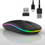 Souris Sans Fil Rechargeable Souris Bluetooth Ergonomique,Souris Gamer Ordinateur 3Dpi Silencieuse Rétroéclairée De 7Couleurs Avec Récepteur Usb 2,4 Ghz Souris Gamer Bluetooth Rech[MOU140542]