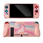 Coque Arri¿¿Re Souple En Tpu Pour Nintendo Switch Motif Cheval Mignon Dessin Anim¿¿ Rose F¿¿Erique Pour Joy-Con