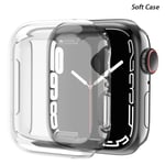 Skärmskydd för Apple Watch Case 9 8 45mm 41mm 44MM 40MM 42mm Full TPU stötfångare Cover tillbehör iwatch serie 7 SE 6 5 4 3 Transparent Transparent Series 4 5 6 SE 40MM