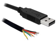 Delock Converter USB 2.0 > Serial-TTL 6 open wires (3.3 V) - seriell adapter - USB 2.0