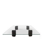 Friends & Founders - Quarter Lounge Table 120x120 - Smoked Oak, Clear Glass Top - Soffbord - Ida Linea Hildebrand - Transparent,Brun - Glas/Trä