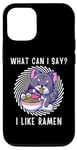 Coque pour iPhone 12/12 Pro Mignon chat kawaii chaton What Can i Say I Like Ramen Nouilles