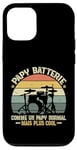 Coque pour iPhone 12/12 Pro Papy Batterie Retro Humour Cadeau Musicien À La Batterie