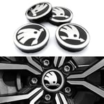 4-Pack - Skoda Centrumkåpor / Hjulnav Emblem - Bil 56 mm