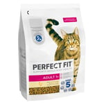 Perfect Fit Adult 1+ Complete Dry Cat Food for Adult Cats Aged 1+ Years, Rich in Chicken, 3 Bags (2.8 kg)