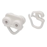 Ikea 702.607.68 patins et crochets pour rideaux, plastique, blanc, 2 x lot de 24