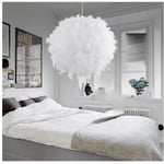 Lustre Plafond Moderne De Luxe Blanc Plume Ball Pendentif Lumière E27