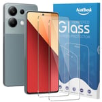 Natbok 2 Pack Tempered Glass for Xiaomi Redmi Note 13 Pro 4G(Not 5G)Screen Protector,9H Hardness,Ultra Resistant,Anti-Fingerprints,No Bubbles,HD-Clear,Full Coverage Phone Film for Redmi Note 13 Pro 4G