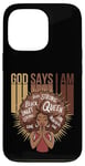 Coque pour iPhone 13 Pro Black Queen God Says I Am Strong Mélanine Afro Femme