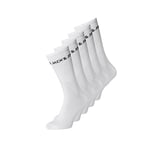 JACK & JONES Boys Tennis Socks Multipack Mid Cut Kids Breathable Running Soft Cotton, White Colour, UK Size 38/43