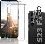 Lot De 3 + 2 Protections D'écran En Verre Trempé Pour Galaxy S23 Fe, Avec 3 Protections D'objectif D'appareil Photo, Verre Trempé 9h Résistant Aux Rayures, Prise En Charge Des Empreintes Digitales