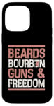 Coque pour iPhone 14 Pro Max Barbes Bourbon Gun And Freedom USA Patriotic Dad American