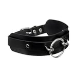 Kinky Diva Collier BDSM anneau noir et argent