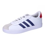 adidas VL Court 3.0 Shoes Kids Chaussures, Cloud White/Dark Blue/Better Scarlet, 30.5 EU