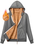 Xnova Sweats Polaire à Capuche Zippé Femmes Manche Longue, Doux Veste Hoodies Sweat-Shirt avec poches Décontracté Manteaux Blouson Sweatshirt Jacket Fleece Sport Outerwear Hiver (Gris foncé, XXL)