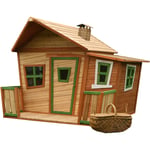 AXI Lisa Maison Enfant en Bois FSC Maison de Jeux pour l'extérieur / Jardin en marron & VERT Maisonnette / Cabane de Jeu avec des fenêtres et véranda