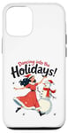 Coque pour iPhone 12/12 Pro Bonhomme de neige Dancing into the Holidays Princesse Cadeau Homme Femme