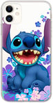 ERT GROUP Coque de téléphone Portable pour Apple Iphone 11 Original et sous Licence Officielle Disney Motif Stitch 001 adapté à la Forme du téléphone Portable, avec Effet de débordement de Paillettes